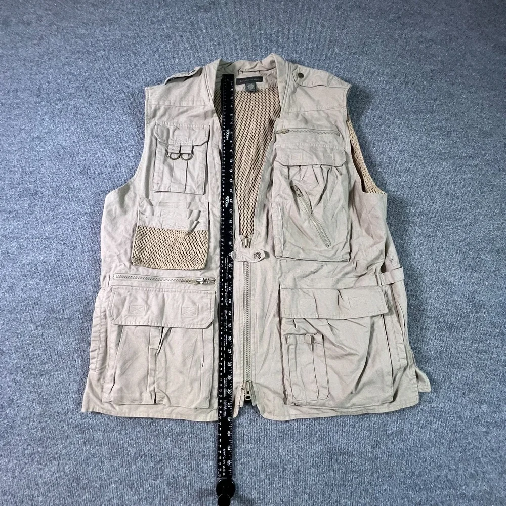 Banana Republic Mens XL Gray Utility Fishing Photography Vest Multi-Pocket Lined